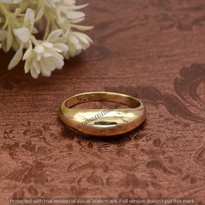 14K Solid Gold Dome Ring: Chunky Statement Band, Mother&#39;s Gift