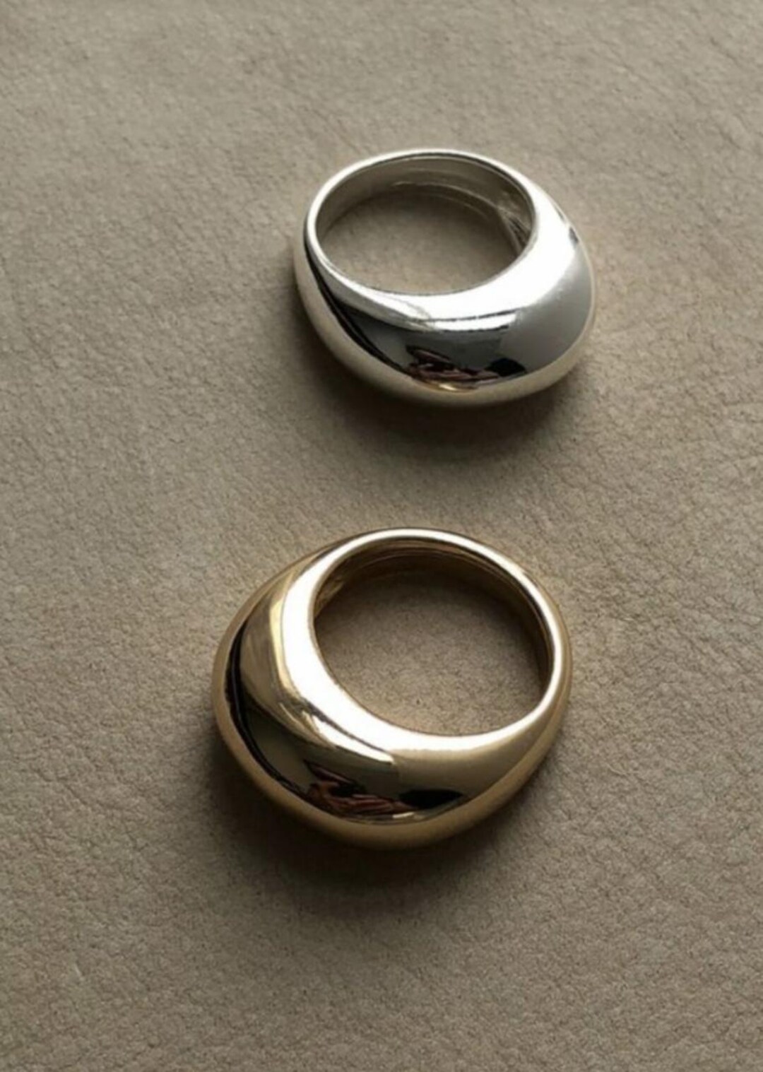 925 Silver Dome Ring, Dome Band Ring, Statement Ring, Crescent Dome ...
