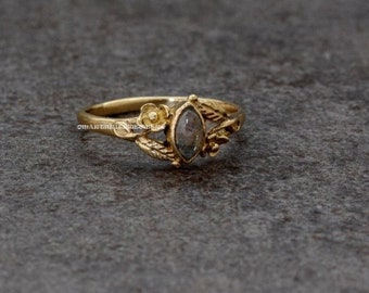 Vintage Moonstone Ring: Handmade Boho Deco Style