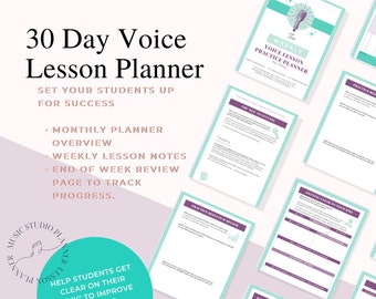 Monthly Voice Lesson Practice Planner For Teens