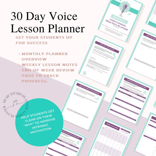 Monthly Voice Lesson Practice Planner For Teens