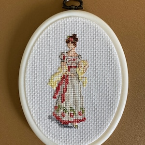 Women&#39;s embroidery from the Empire Regency period in Jane Austen style