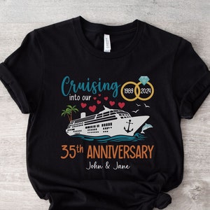 Custom Wedding Anniversary Cruise Shirts, Matching Couples Cruise Personalized Anniversary Shirts, Wedding Anniversary Vacation Cruise Gifts