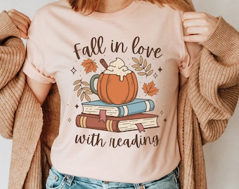 Fall Reading Shirt, Fall English Reading Teacher T-shirt, Autumn Librarian Shirt, Cute Boho Book Lover Shirt, Bookish Shirt, Literacy Coach