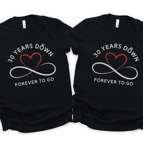30th Wedding Anniversary Gift. Meaning T-Shirt for Couple.