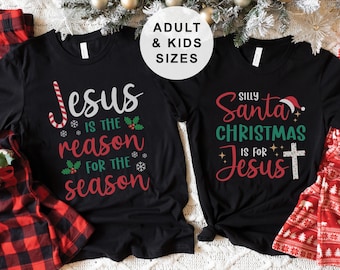 Christian Christmas Family Matching Shirts, Religious Family Christmas Pajamas Shirts, Jesus Christmas Shirt, Group Holiday Pjs Tees Outfit