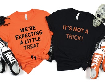 Halloween Pregnancy Reveal Couples Shirts, Funny Halloween Baby Announcement Matching Shirts, Mom Dad To Be Halloween Couples Costume Idea