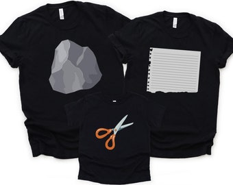 Rock Paper Scissors Matching Halloween Shirts, Halloween Group Shirts, Funny Halloween Party Tees, Matching Halloween Costume Family Friends