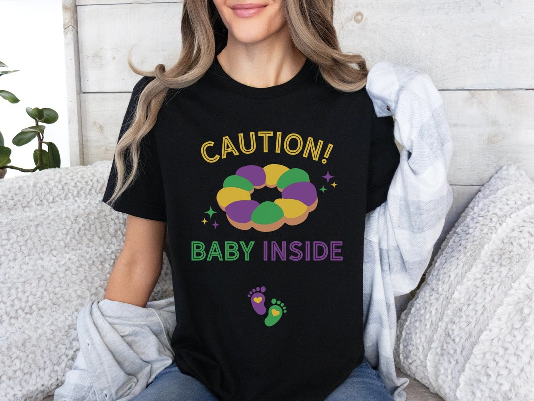 Mardi Gras Pregnancy Reveal Shirt, Baby Announcement Mardi Gras Shirt