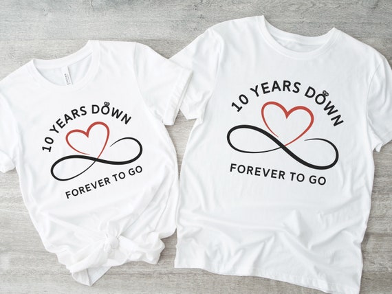 トップス 10th Anniversary Logo Embroidery Tee 36 10th Wedding Anniversary Shirts, 10th Anniversary Gift