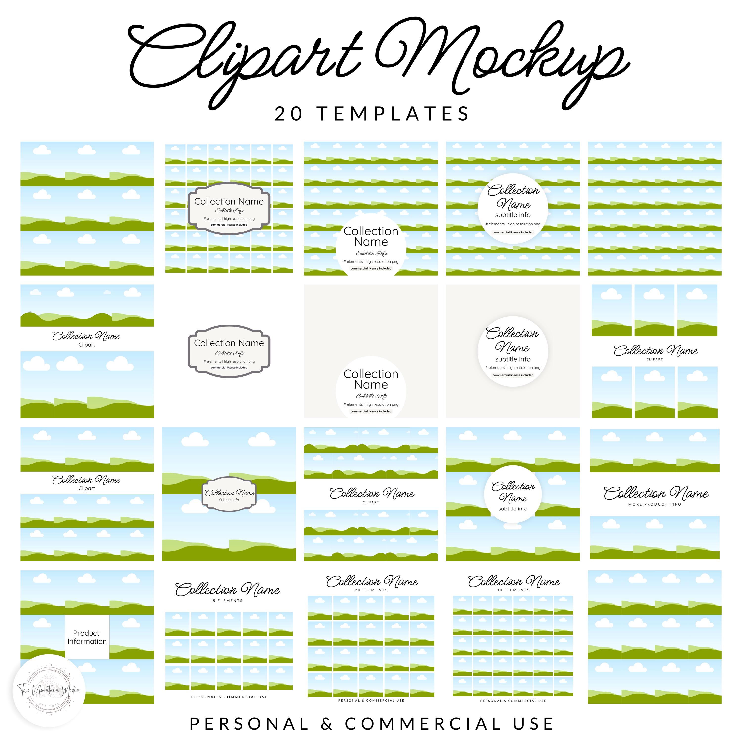 Clipart Mockup Templates | Editable Canva Template | Drag and Drop ...