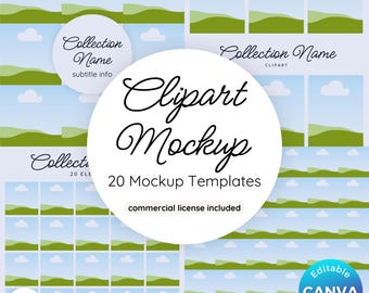 Clipart Mockup Templates: Editable Canva Frames (Digital Download)