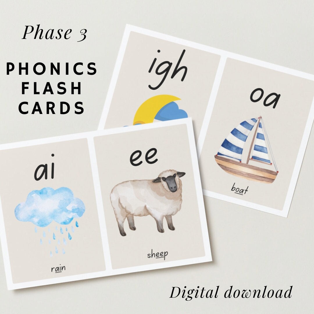 Phase 3 Phonics Flashcards / EYFS Phonics / Reception Phonics - Etsy