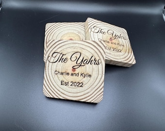 4x4 Custom Laser Engraved Wooden Coasters – Personalized & Durable