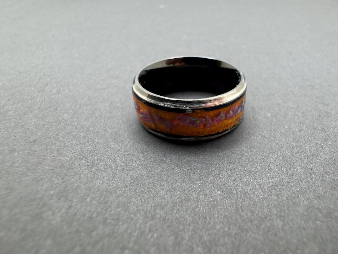 Custom Inlay Ring | Wedding Band | Memorial Band - Etsy