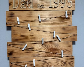 Personalized Rustic Wall Hanging Photo Display