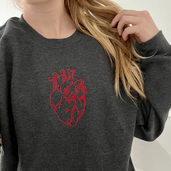 Anatomical Heart - Embroidered Sweatshirt