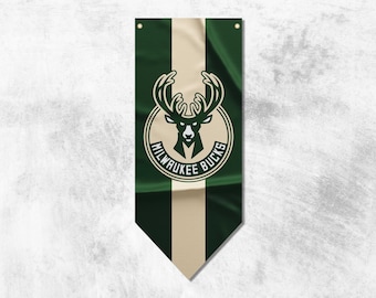 Milwaukee Bucks Pennant Flag Banner | Basketball Banner | High Quality Materials | Size: 50x120 cm