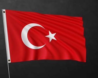 Turkish Flag | Red Flag with White Crescent - Star | Turkey National Flag | Indoor & Outdoor Use