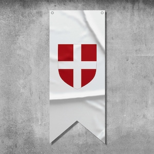 Knights Hospitaller Coat of Arms Pennant Flag Banner | High Quality Materials | Size: 50x120 cm