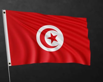 Tunisia Flag Banner, Tunisia Flag Fabric, Large Wall Hanging Flag, Outdoor Indoor Decor, Soccer Fan Flag, Country Flag Decor