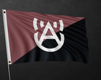 Info-Anarchist Flag | Anarchy Symbol | 100% Polyester