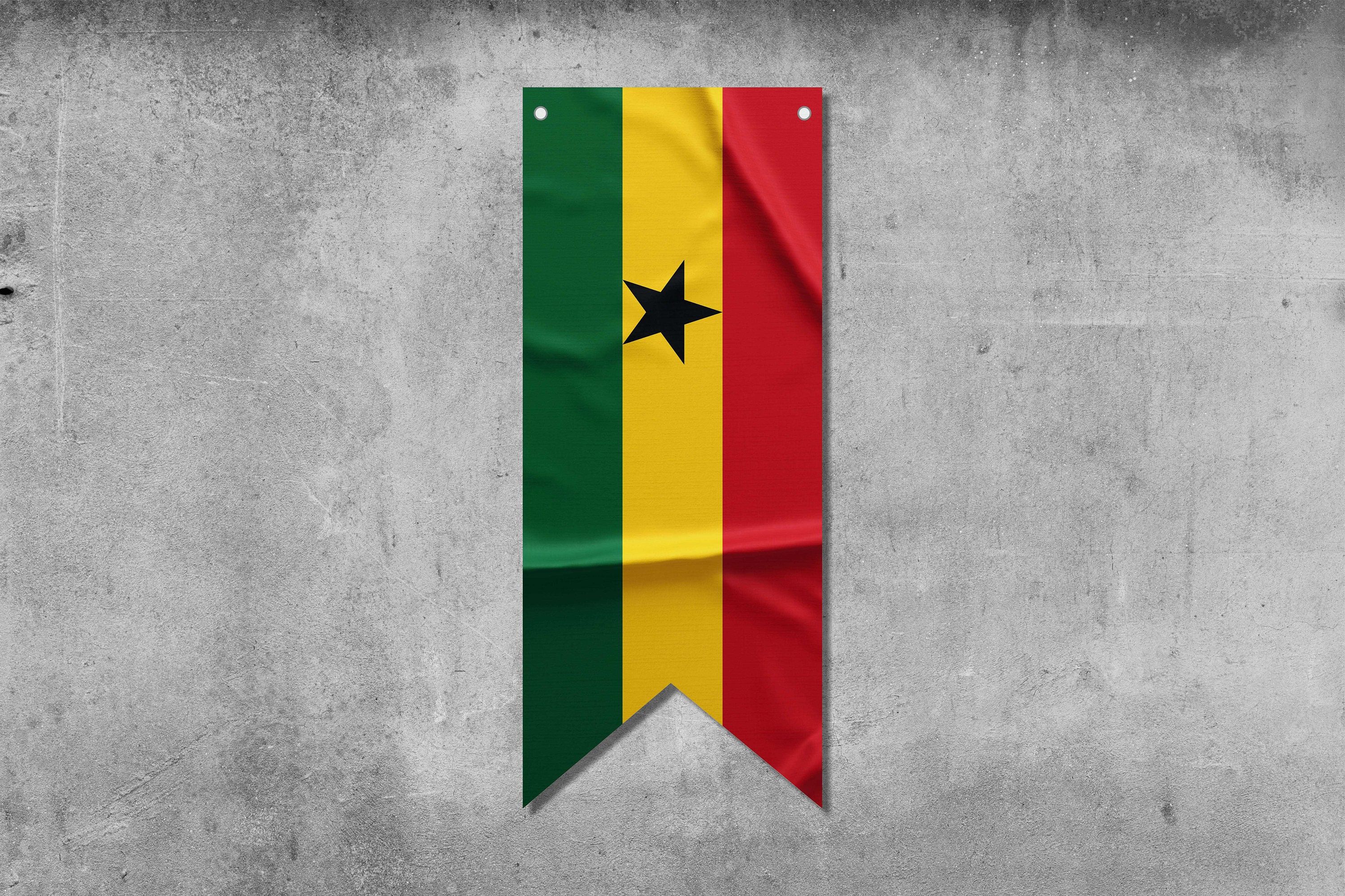 Ghana Pennant Flag Banner | Country Flag Banner | High Quality Materials | Size: 50x120 cm