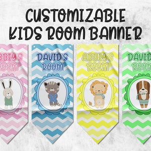 Banderines Habitación Infantil Personalizables / Banderines Cola de Golondrina Personalizados / Materiales de Alta Calidad / Tamaño: 50x120 cm