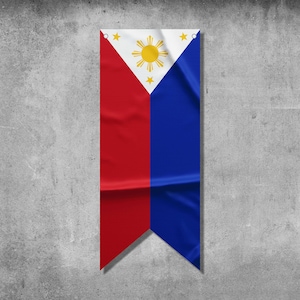 Philippines Pennant Flag Banner | Country Flag Banner | High Quality Materials | Size: 50x120 cm