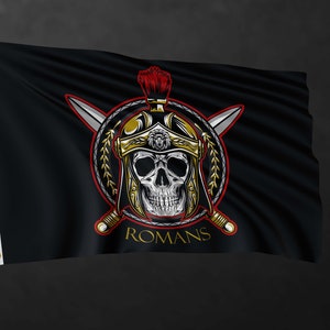 Romans Skull Flag Banner | High Quality Materials
