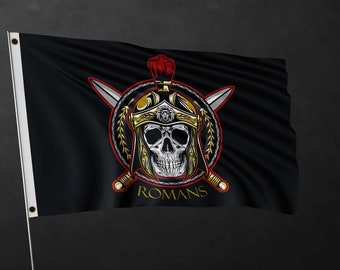 Bandera con calaveras romanas / Materiales de alta calidad