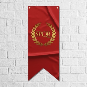 Bandera del banderín SPQR del Imperio Romano / Materiales de alta calidad / Tamaño: 50x120 cm