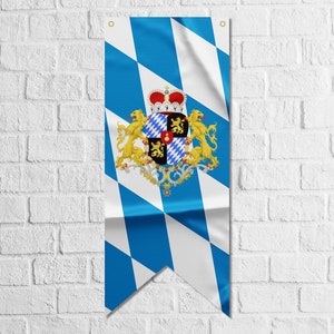 Bandera de la República de Baviera / Materiales de alta calidad / Tamaño: 50 x 120 cm