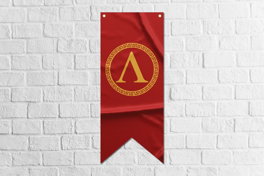 Sparta Red Pennant Flag Banner High Quality Materials Etsy