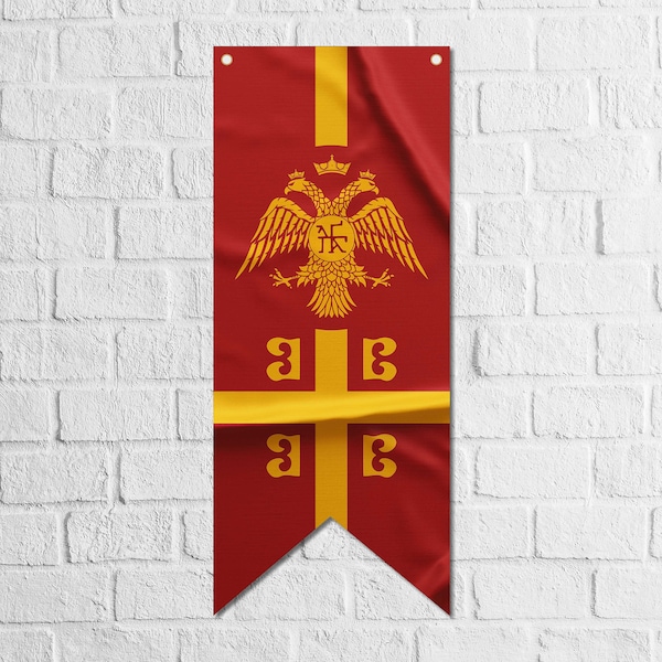 Bannière de drapeau de fanion de l'Empire byzantin | Matériaux de haute qualité | Taille : 50x120 cm