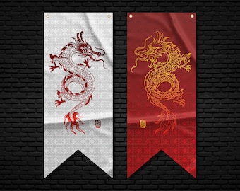 Wimpelkette Drache, Wimpelkette | Hochwertige Materialien | Maße: 50 x 120 cm