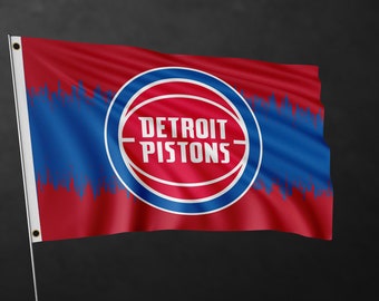 Bandiera dei Detroit Pistons / Decorazione per la casa / Decorazione murale / Bandiera per esterni e interni / Materiali di alta qualità