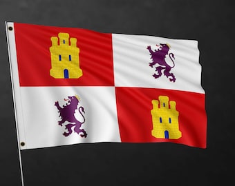 Bandera de Castilla y León / Banderas de la región de España / Materiales de alta calidad