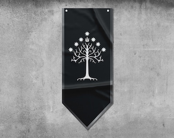 Bandiera con gagliardetto LOTR Gondor / Materiali di alta qualità / Dimensioni: 50 x 120 cm