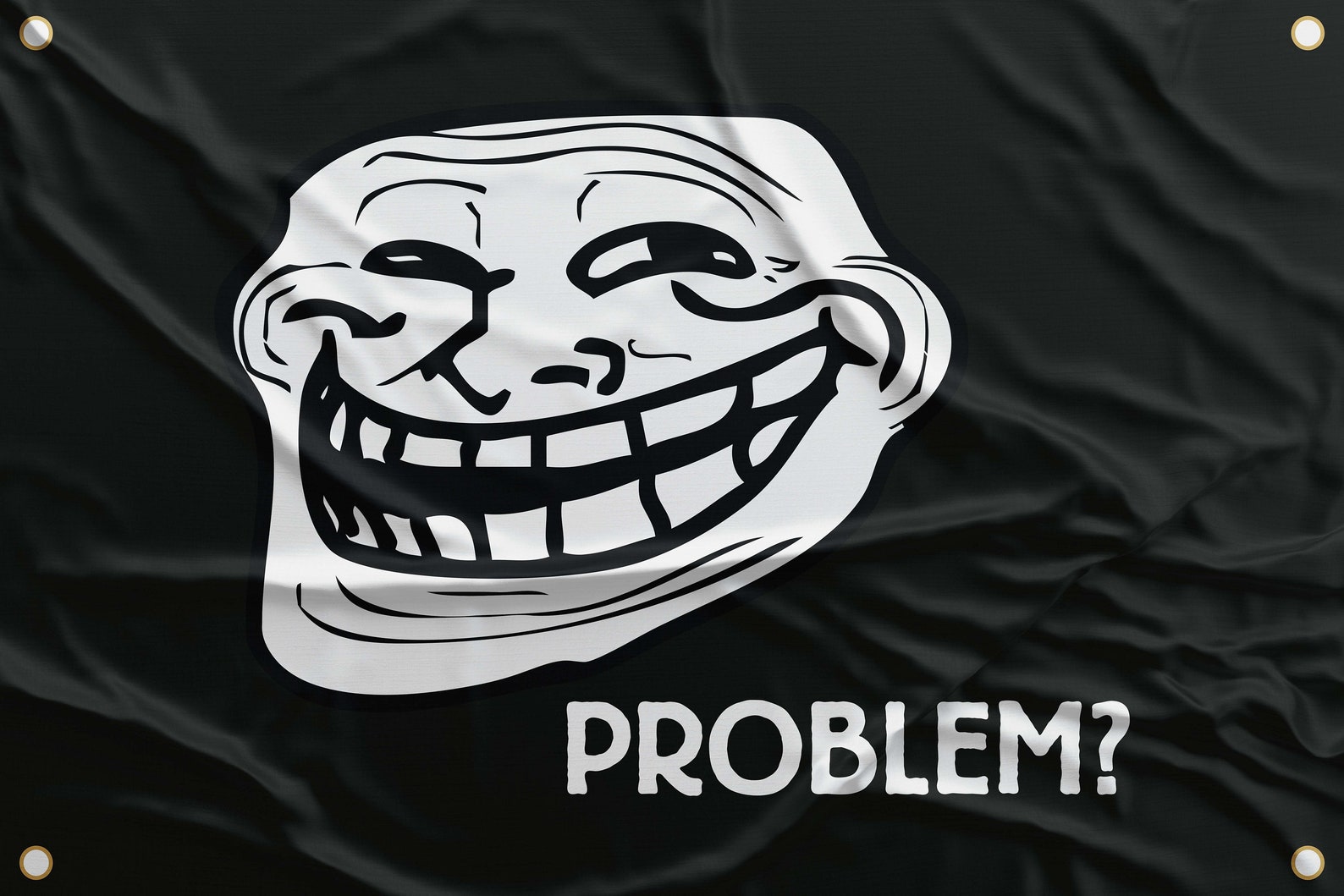 Troll Face Problem? Flag Banner | High Quality Materials - Etsy