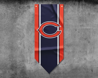 Chicago Bears Pennant Flag Banner | Football Team Banner | High Quality Materials | Size: 50x120 cm