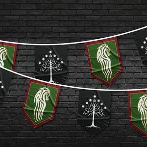 Rohan and Gondor Bunting Flag Set | Pennant Flag | High Quality Materials |
