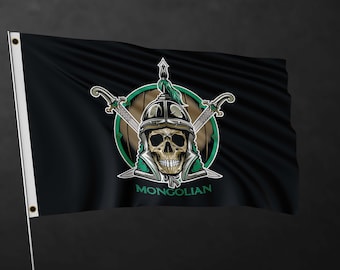 Bandera de calavera de Mongolia / Materiales de alta calidad