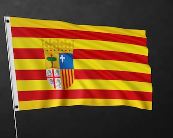 Bandera de Aragón / Banderas de la región de España / Materiales de alta calidad