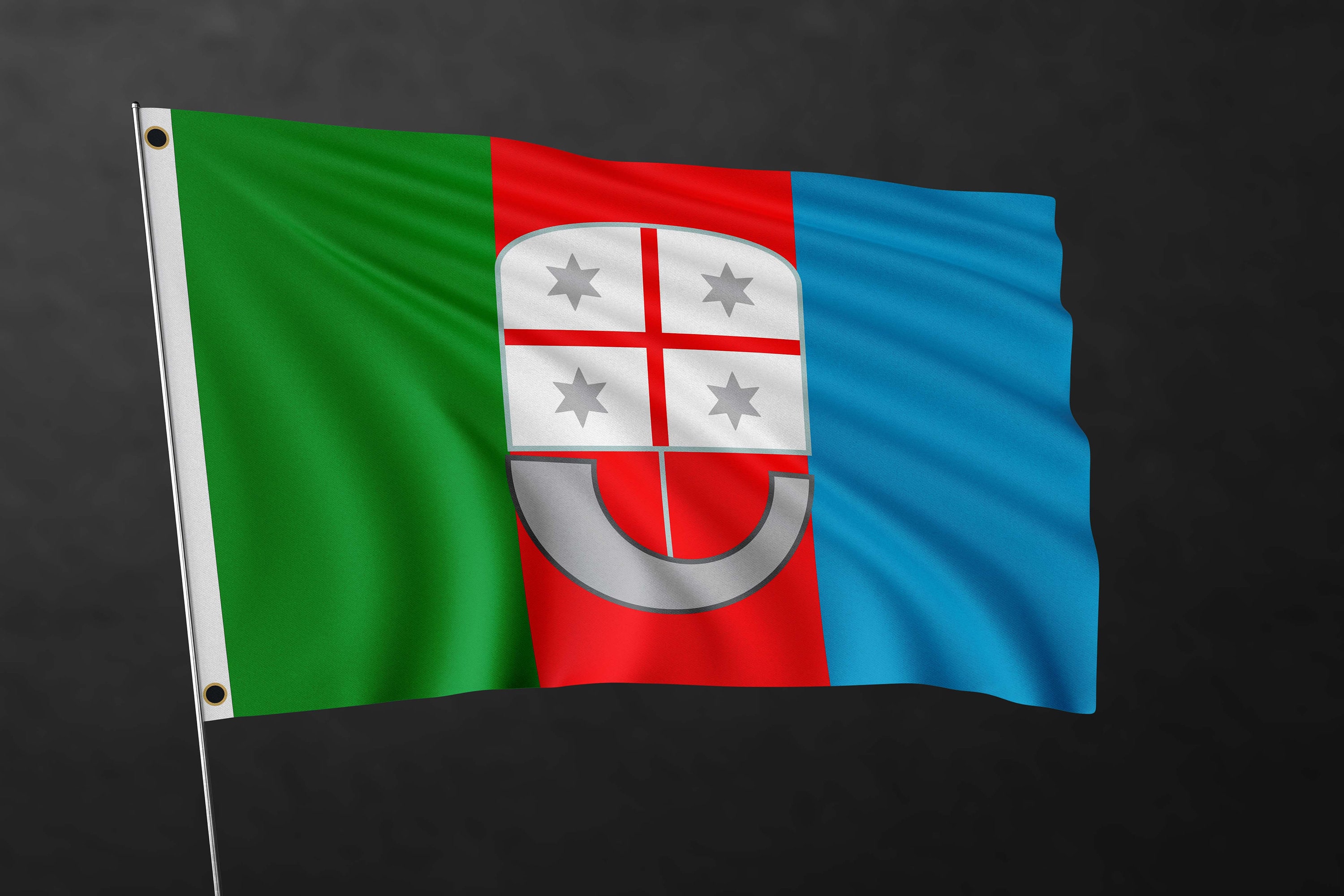 AZ FLAG Bandiera Della Liguria 150x90 Cm, In Poliestere 100D, Con Foro Per Asta, Per Interni Ed Esterni