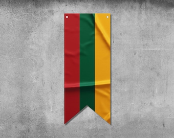 Litauen Wimpelkette Banner | Country Flagge Banner | Hochwertige Materialien | Maße: 50 x 120 cm