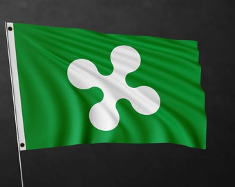 Bandiera della Lombardia / Stendardo della Regione Italiana, Verde e Bianco