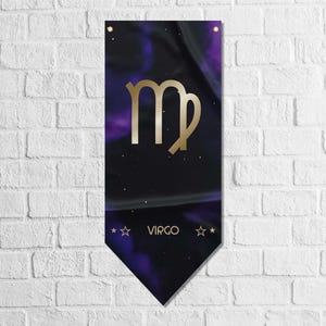 Virgo Pennant Flag Banner | Zodiac Signs Pennant Flags | High Quality Materials | Size: 50x120 cm