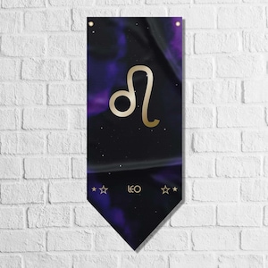 Leo Pennant Flag Banner | Zodiac Signs Pennant Flags | High Quality Materials | Size: 50x120 cm