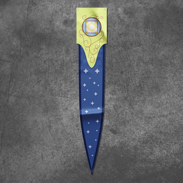 Banderín de satén de Lothlórien de ESDLA / Decoración de fantasía